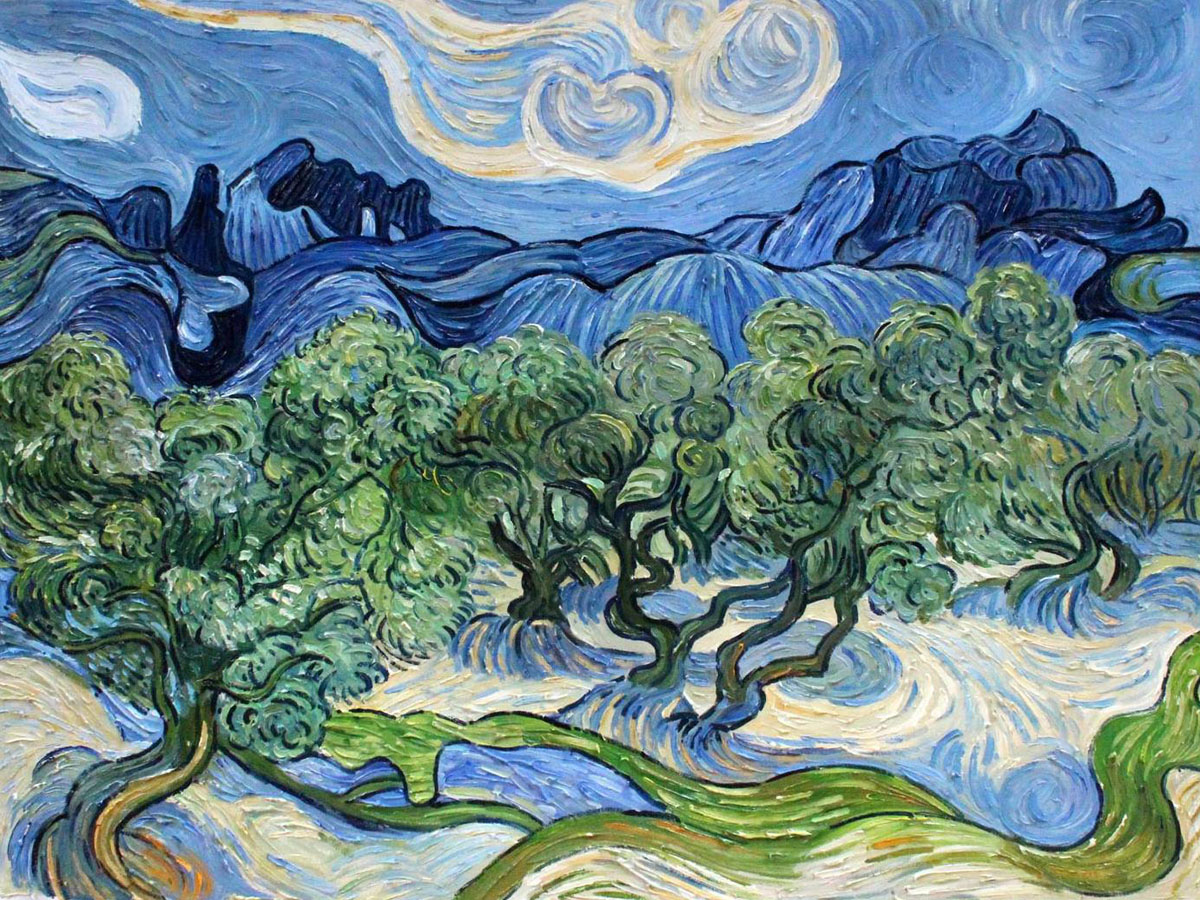 Olive Trees with the Alpilles in the Background - Van Gogh Painting On Canvas
